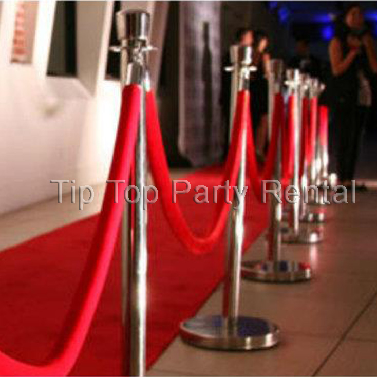 Chrome Stanchions and Red Ropes