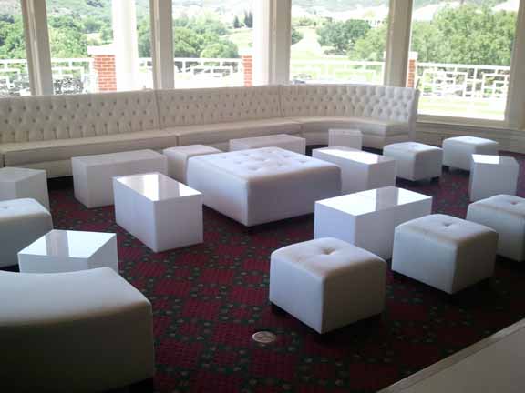 Large White Square Ottoman