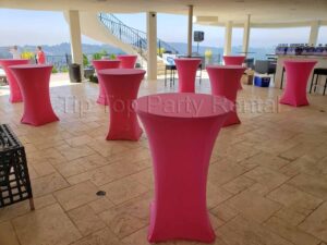 Pink Spandex Cocktail Tables