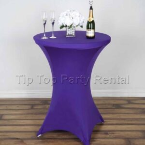 Purple Spandex Cocktail Table - on over