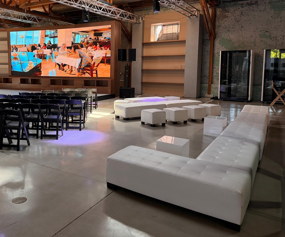 White Rectangular and Square Lounge Ottomans